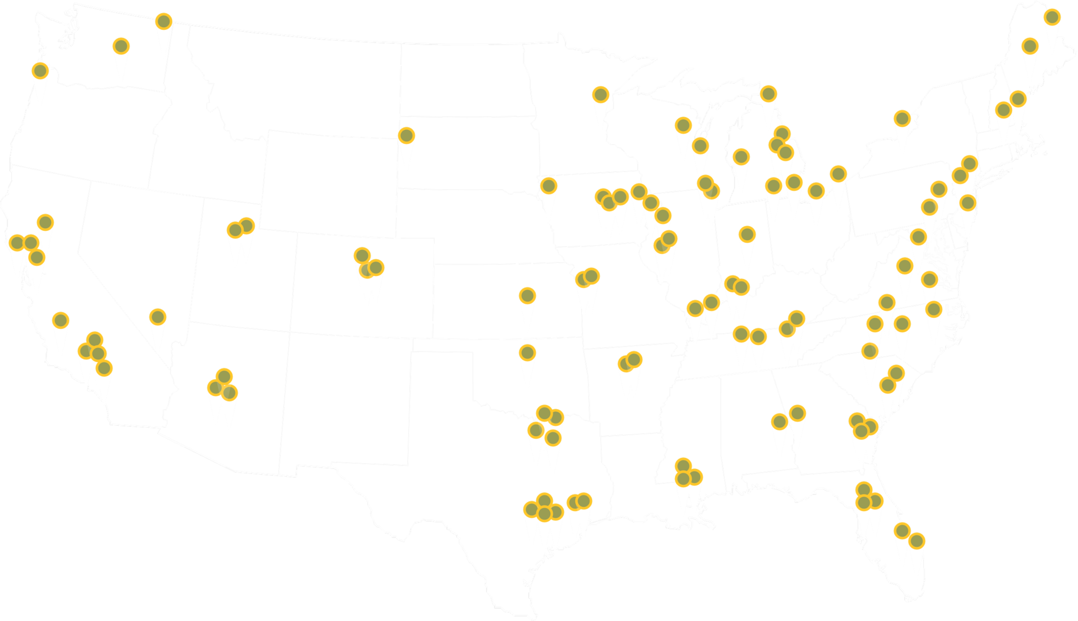 US technician coverage map